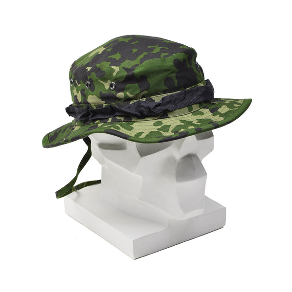 Original Danish Military M84 camo boonie hat summer tropical cap wide brim NEW