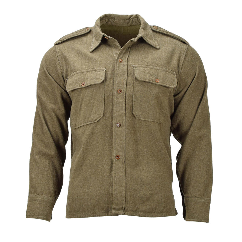 Original Greek military tactical olive wool shirts breathable lightweight field