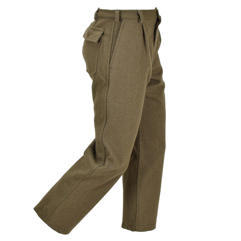 Genuine Italian military formal pants olive wool uniform dress trousers army