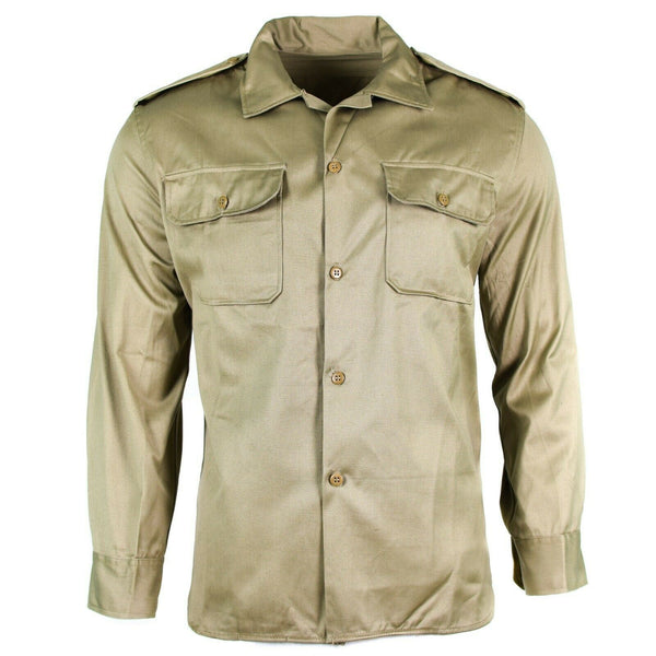 Genuine Greek army shirt fatigue dead stock chino khaki military jacket NEW