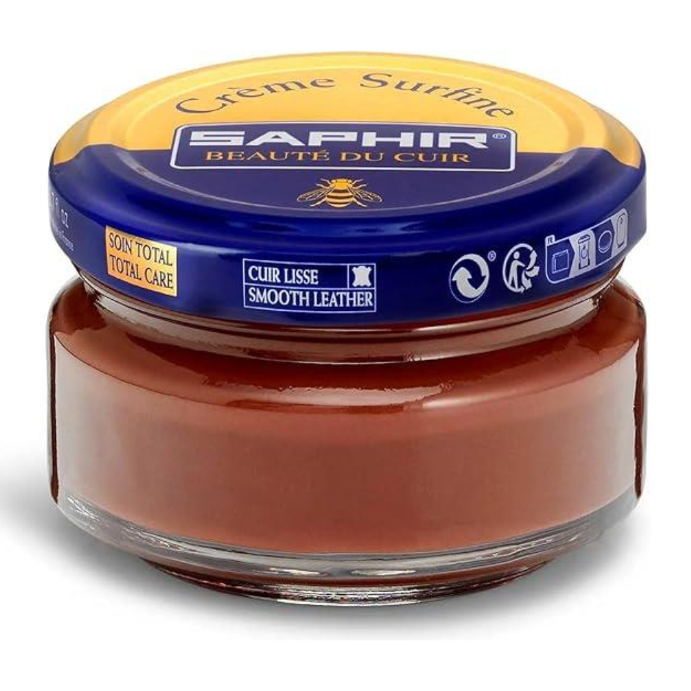 Saphir Creme Surfine Leather Shoe Care Smooth Leather Cream 50ml Brown