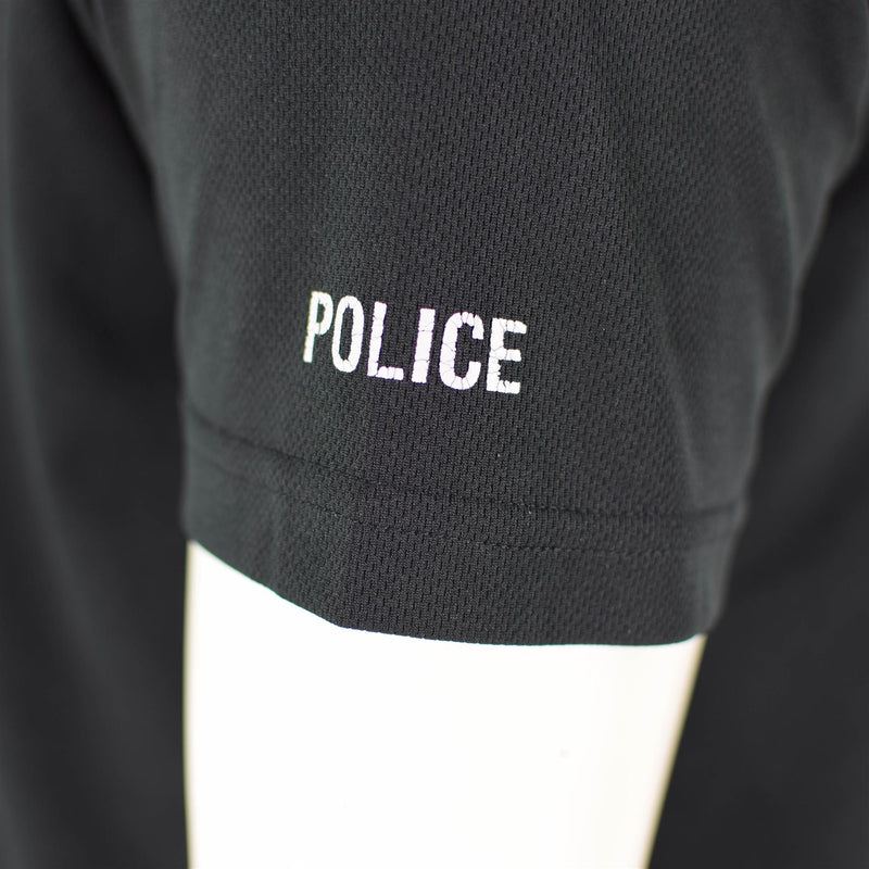 Genuine British police t-shirt black breathable functional front zip guard shirt