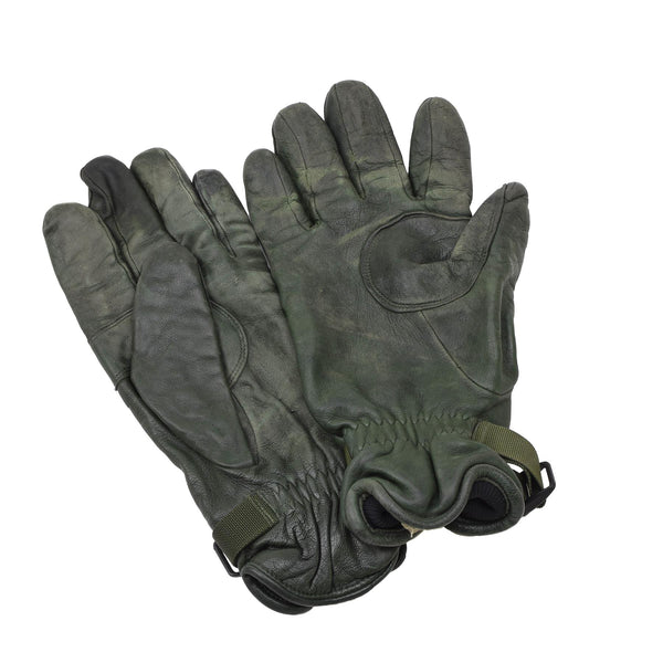 Original British Military MK II leather gloves lined dark green hand protection