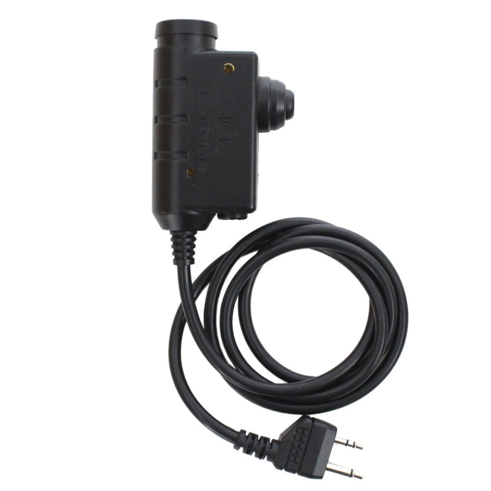 Earmor M52 PTT Adapter Midland 2 Pin Wired Tactical Headset Cable Black