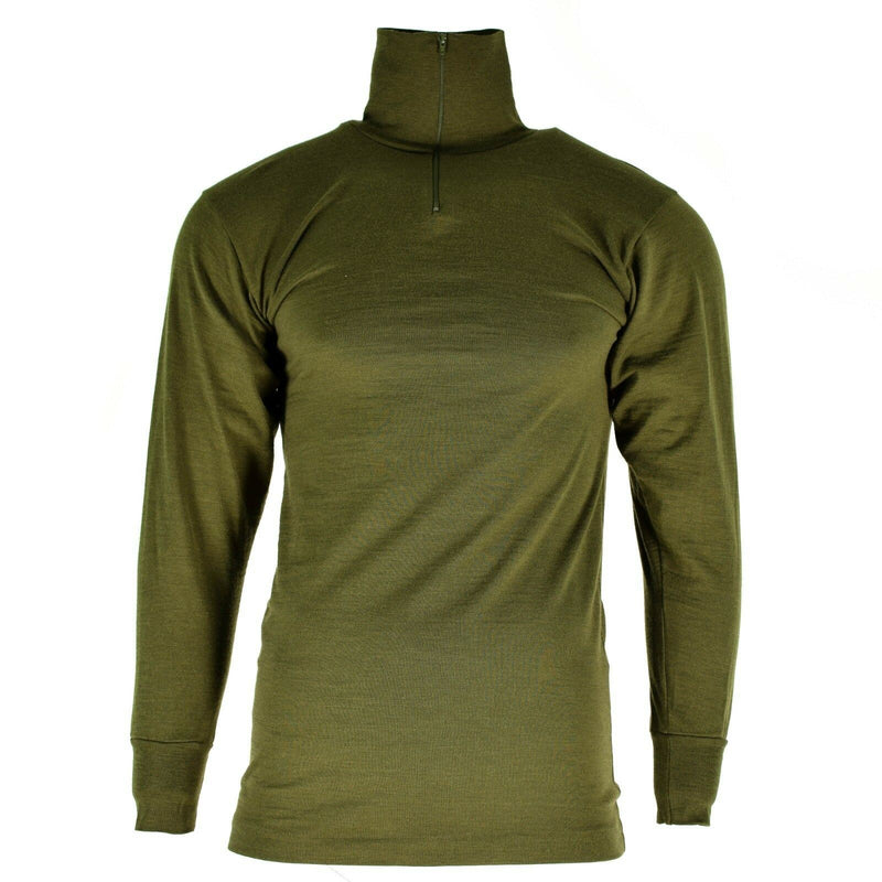 Original Italian army tricot shirt zipper Undershirt F1 thermal Green OD NEW