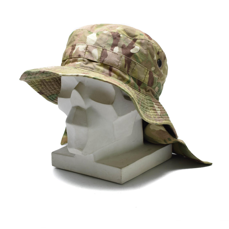 Original British Tactical Camo Hat MTP Boonie Cap with Neck Flap Summer Hat