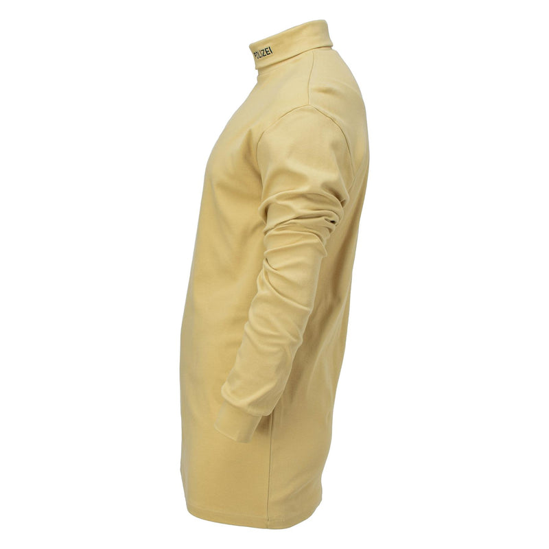 Genuine German Military police undershirt lightweight turtle neck shirt sand NEW
