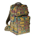 A.Blochl tactical 40L daypack in Belgian jigsaw camouflage with MOLLE webbing and multiple compartments.