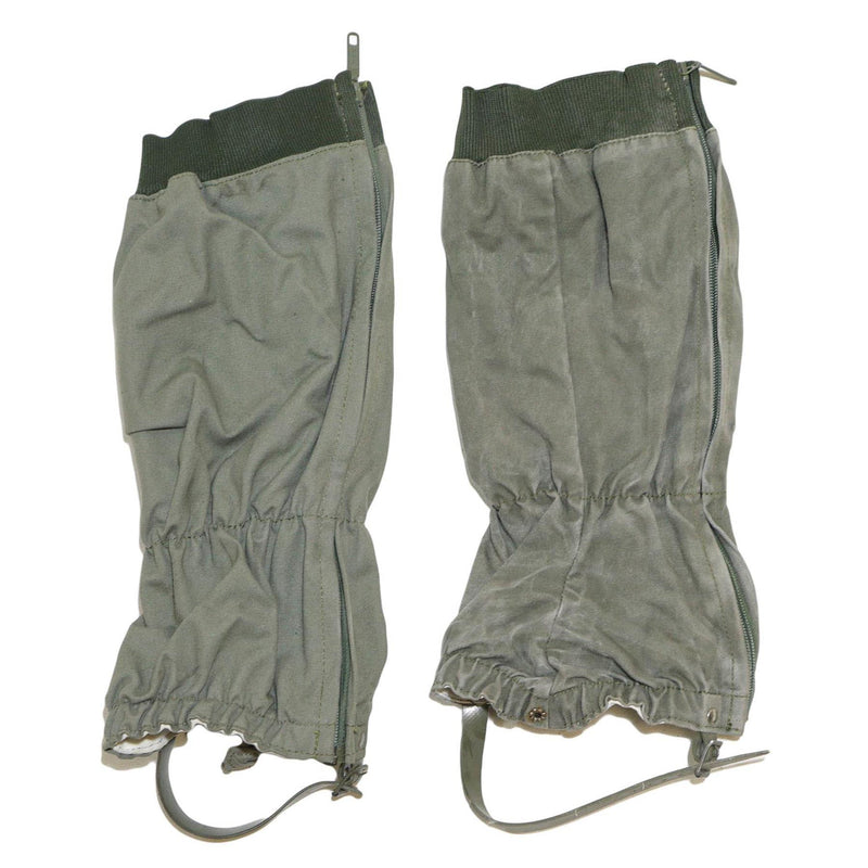 Authentic French military troops combat gaiters OD olive military surplus