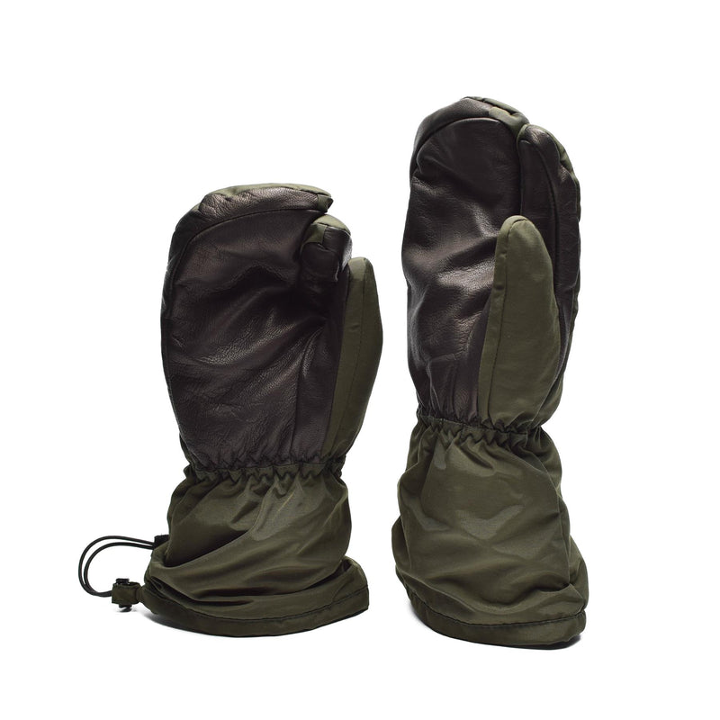 Genuine Danish army trigger finger mittens Syna-Tex gloves OD NEW