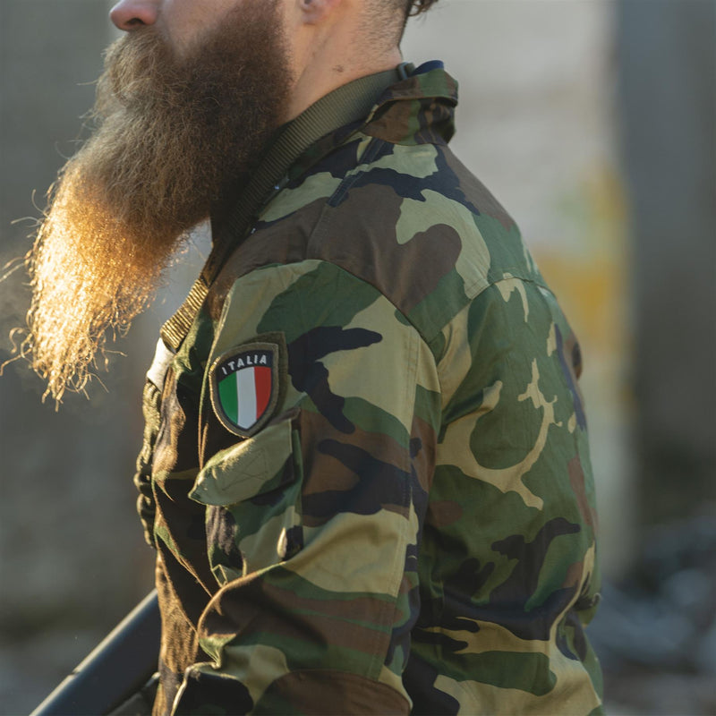 Original Italy military combat jacket lightweight woodland camo army surplus NEW
