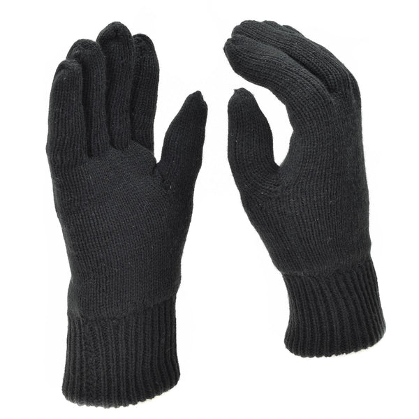 Mil-Tec Gloves Men Warm Knitted THINSULATE™ lining Black Winter tactical gear