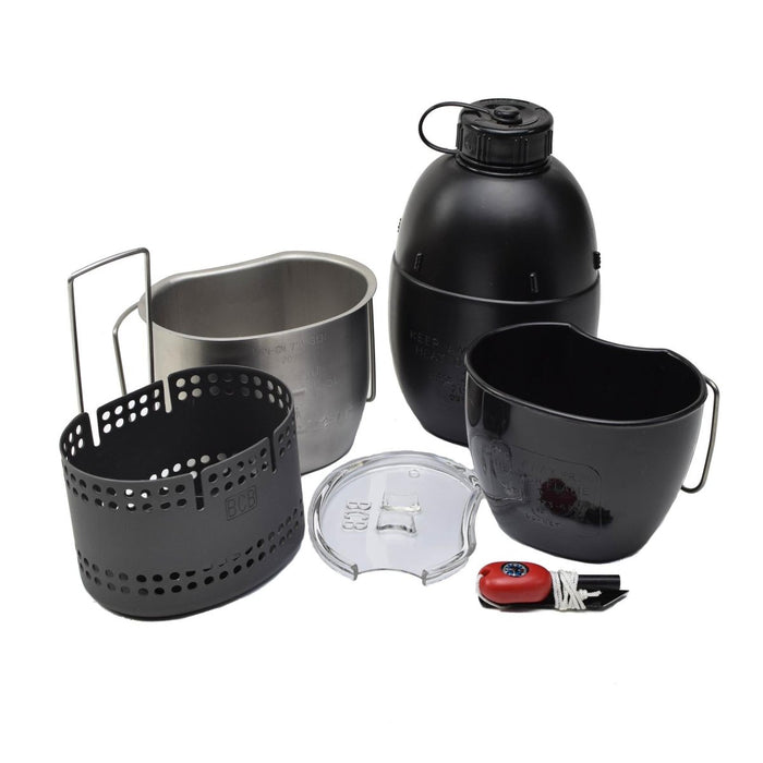 BCB Dragon cooking system canteen mug crusader stove 6Pcs compact camping set - GoMilitar