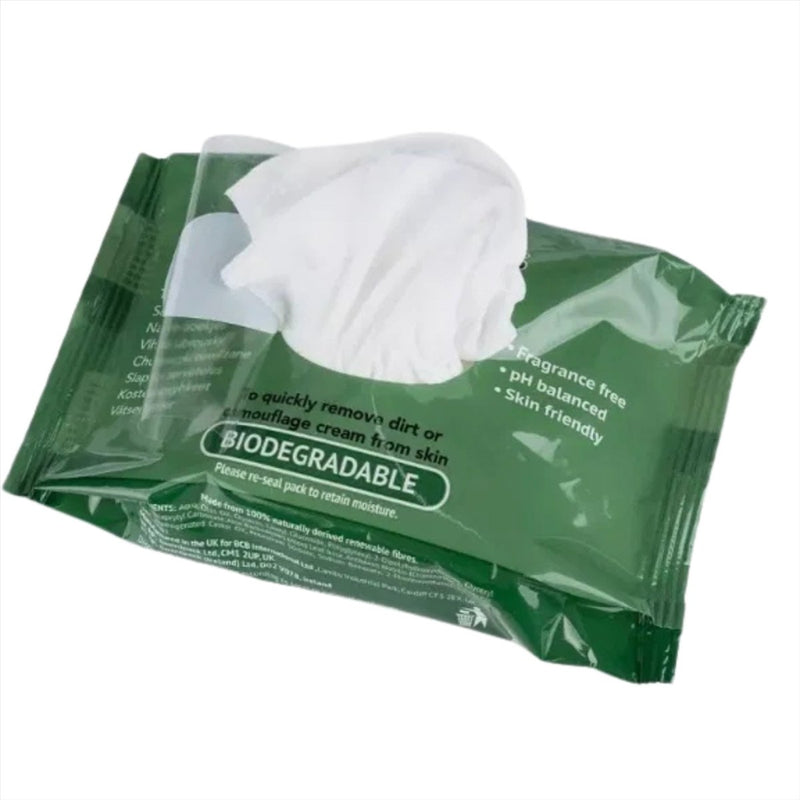 BCB Military Wet Wipes 25 Pack Boiodegradable Skin Friendly Ph Balanced