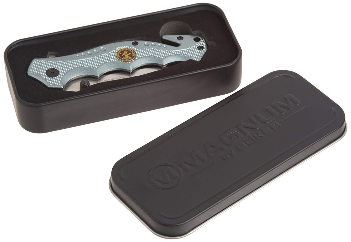 Boker Brand folding pocket knife Hero gray stainless steel 440A aluminum handle