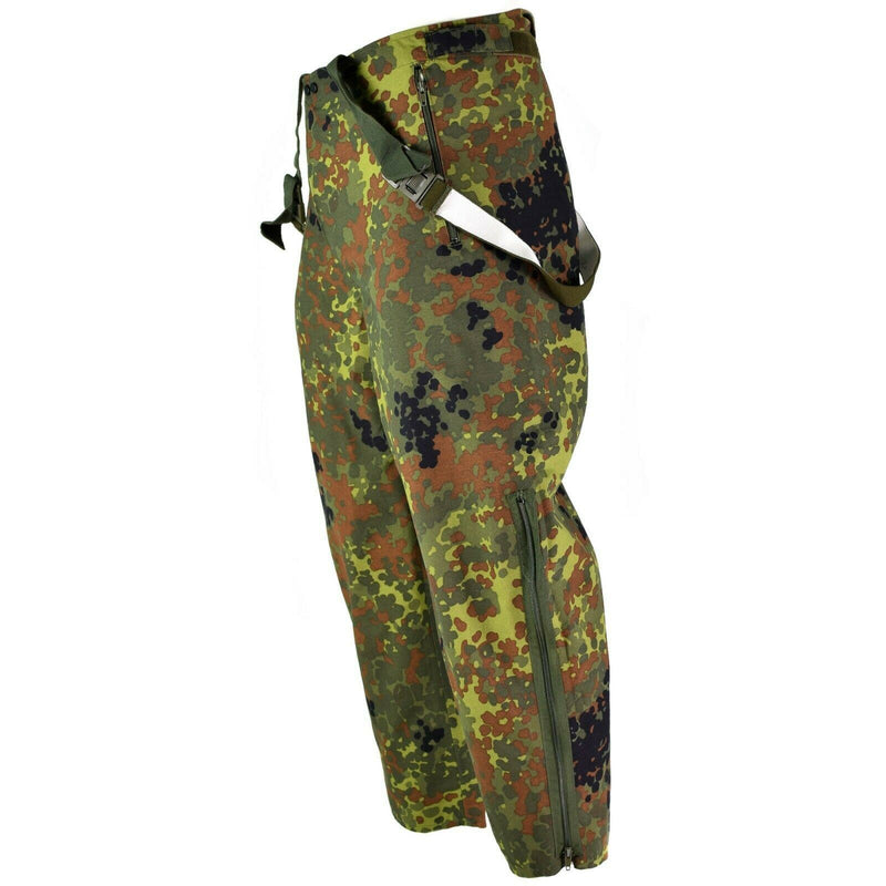 Original German army trousers GoreTex Bib n Brace Flecktarn pants overall rain