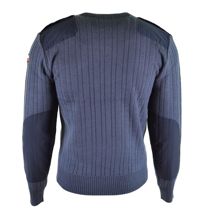 Original Czech army Sweater Jumper M97 Blue Wool V-neck military surplus NEW