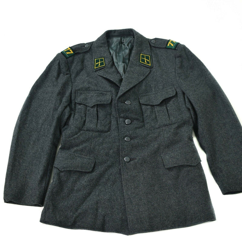 Genuine Swiss army wool jacket Switzerland military issue surplus uniform grey