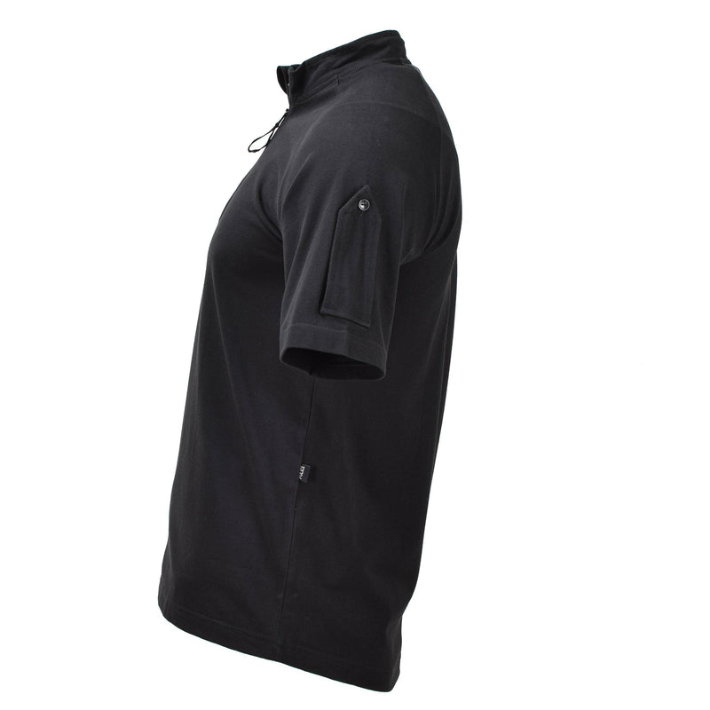 Original British army Police tactical T-shirts short sleeve zipped black NEW