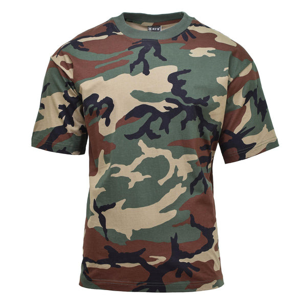 MFH U.S. Military style short sleeve T-Shirt Woodland camouflage undershirts
