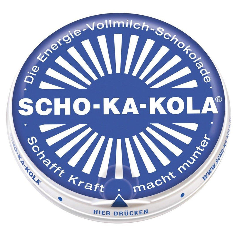 German Energy Milk Chocolate SCHO-KA-KOLA whole milk 100 g tin can blue