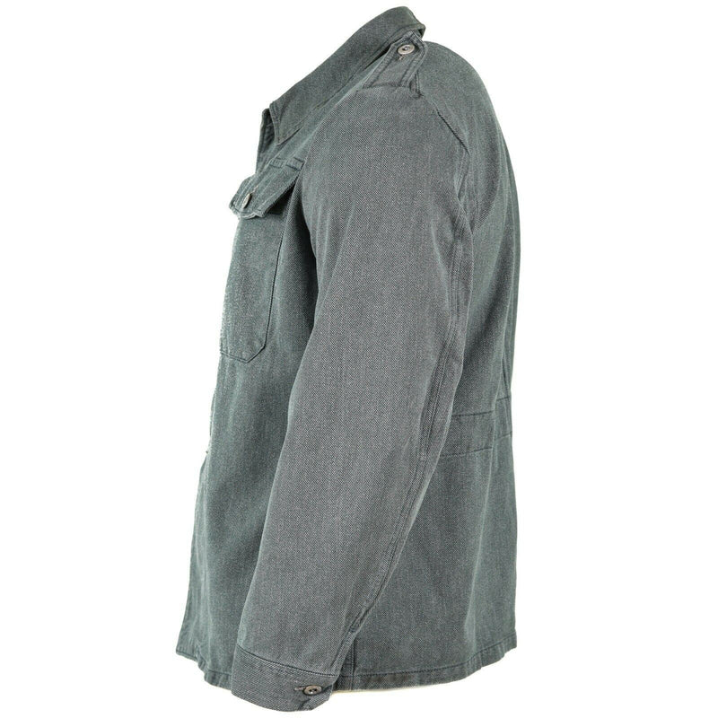 Genuine Swiss army work jacket denim military jacket grey vintage surplus