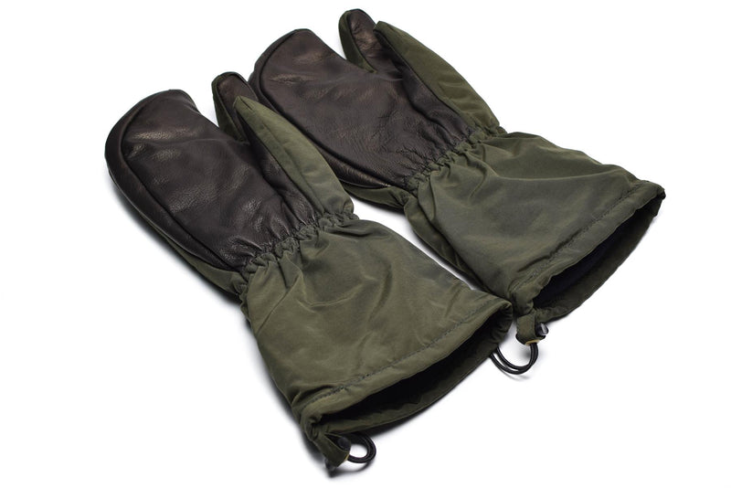 Genuine Danish army trigger finger mittens Syna-Tex gloves OD NEW