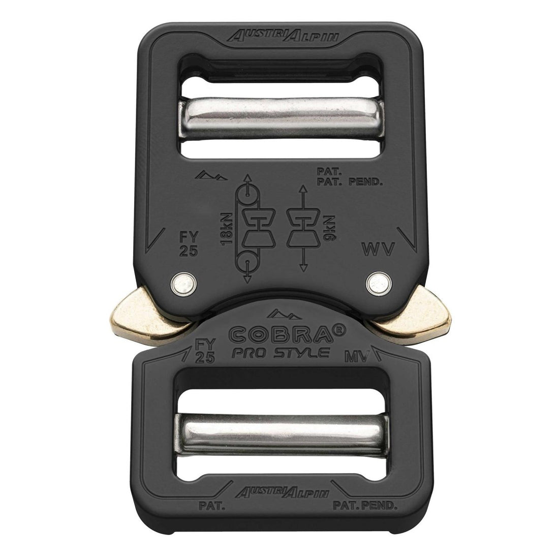 COBRA PRO STYLE Belt Buckle 25mm Quick Release Heavy Duty Aluminium Black