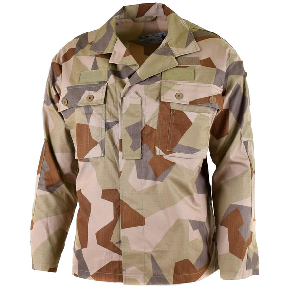 Genuine Swedish army M90 jacket Desert camo field troops lightweight shirt NEW