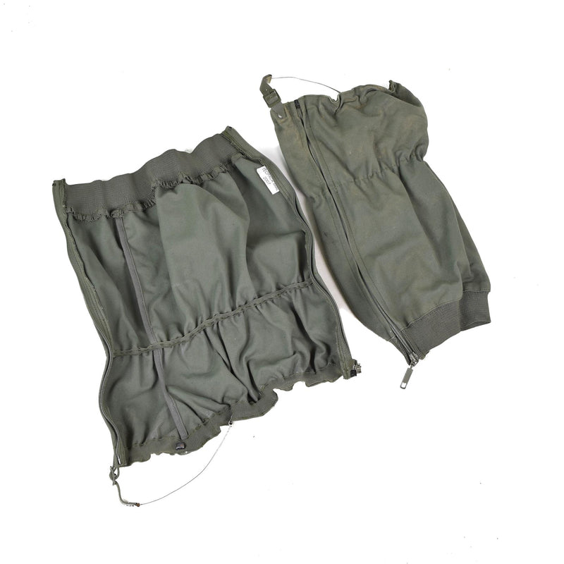 Authentic French military troops combat gaiters OD olive military surplus