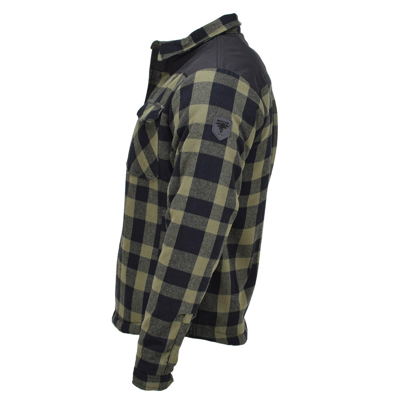 MIL-TEC German Military Lumberjack jacket plaid checkered warm black olive NEW