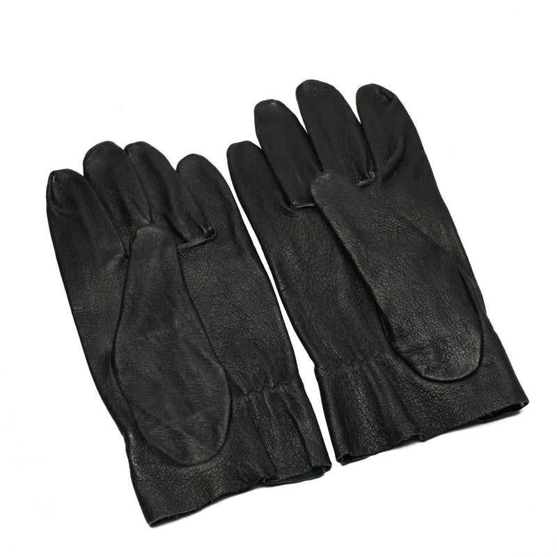 Original Czech army combat leather gloves. Genuine black leather NEW