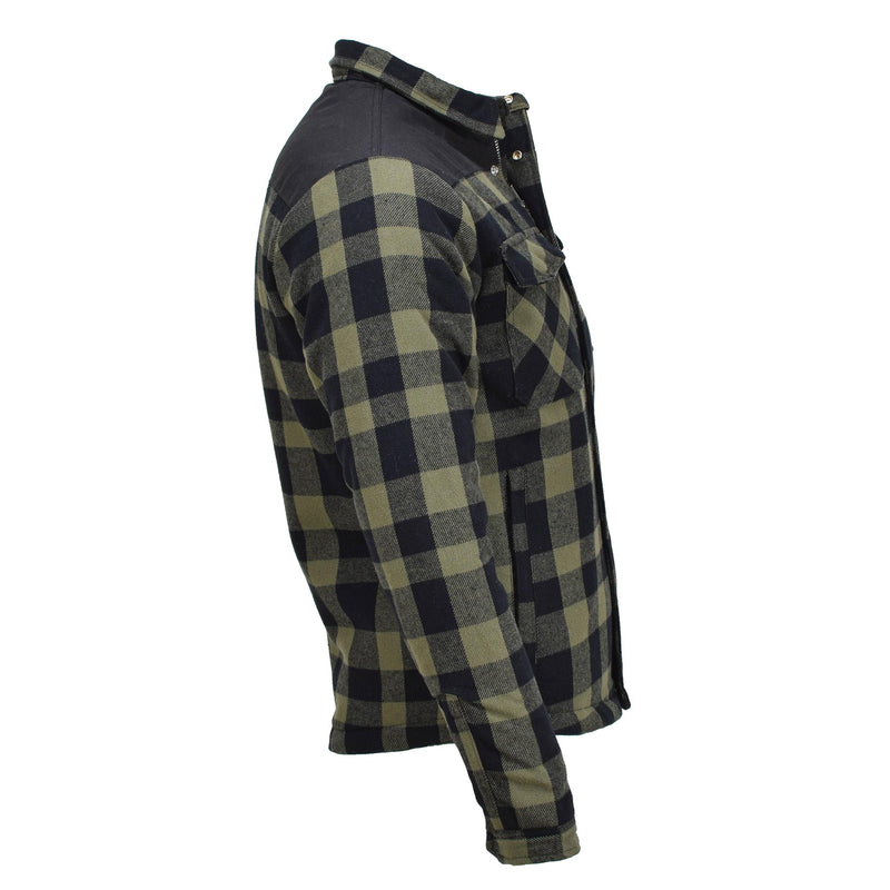 MIL-TEC German Military Lumberjack jacket plaid checkered warm black olive NEW