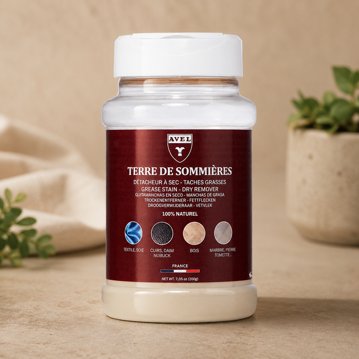 Avel Terre de Sommières Natural Grease Stain Remover 200g Clay Powder