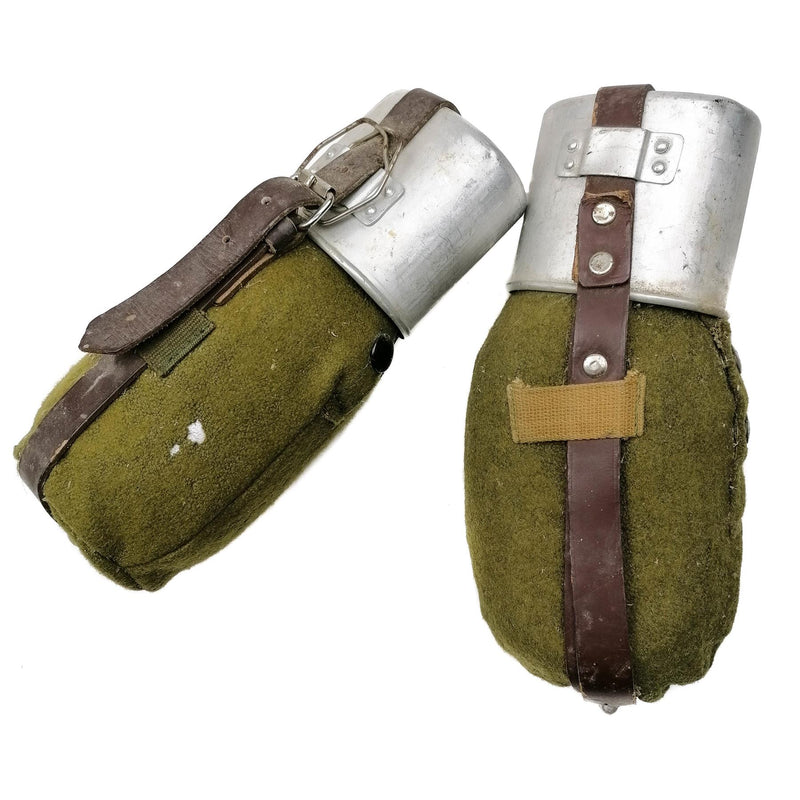 Genuine Romanian army canteen cup felt cover vintage retro Waterbottle Like new