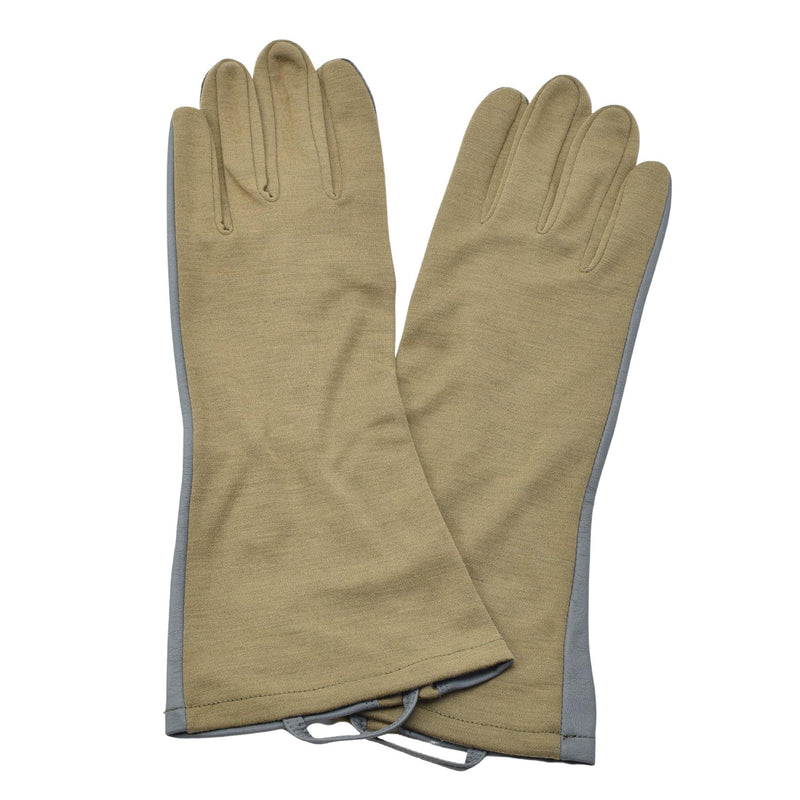 Original Dutch military olive gloves leather heat resistant aramid warmer NEW