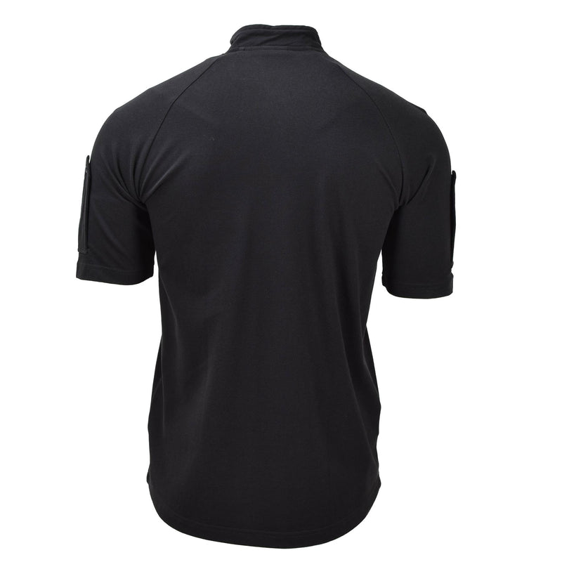 Original British army Police tactical T-shirts short sleeve zipped black NEW