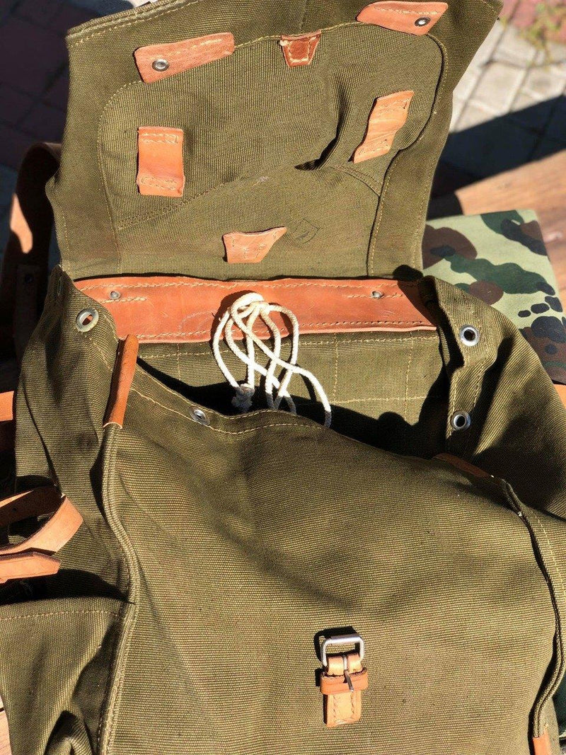Genuine Romanian army rucksack bag military surplus OD shoulder strap canvas