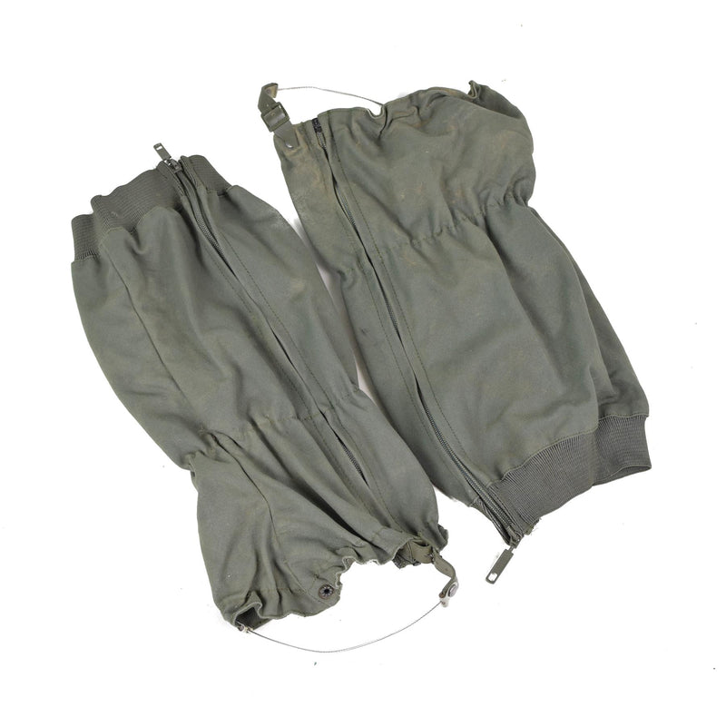 Authentic French military troops combat gaiters OD olive military surplus