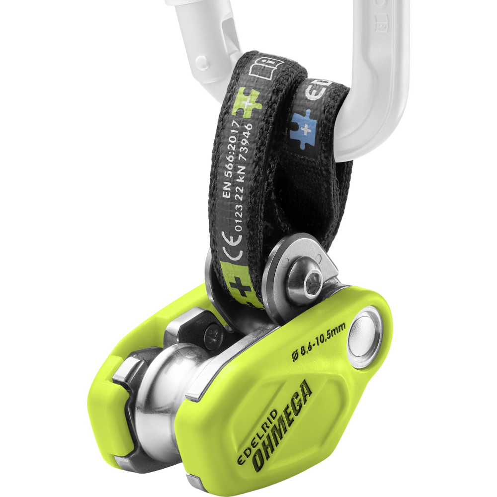 Edelrid Ohmega Climbing Brake Assistant with Pulley 8.6–10.5mm Rope Oasis