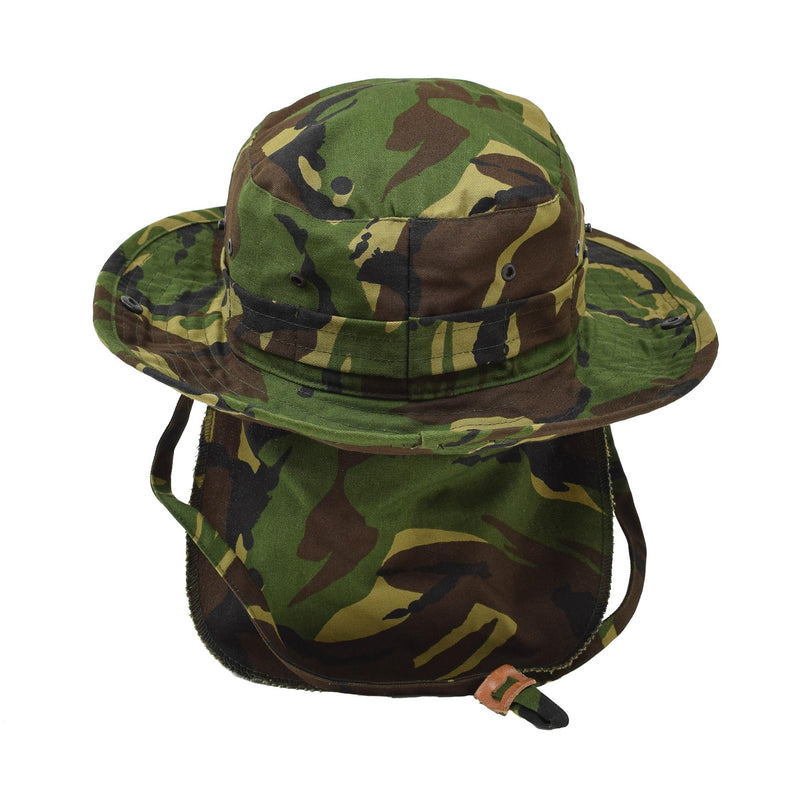Genuine Dutch military boonie hat DPM camo Panama hat neck flap wide brim NEW