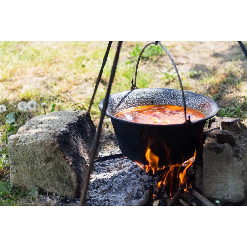 Enameled Goulash Dutch Oven 6 liter outdoors Camping fire cooking pot stewpot
