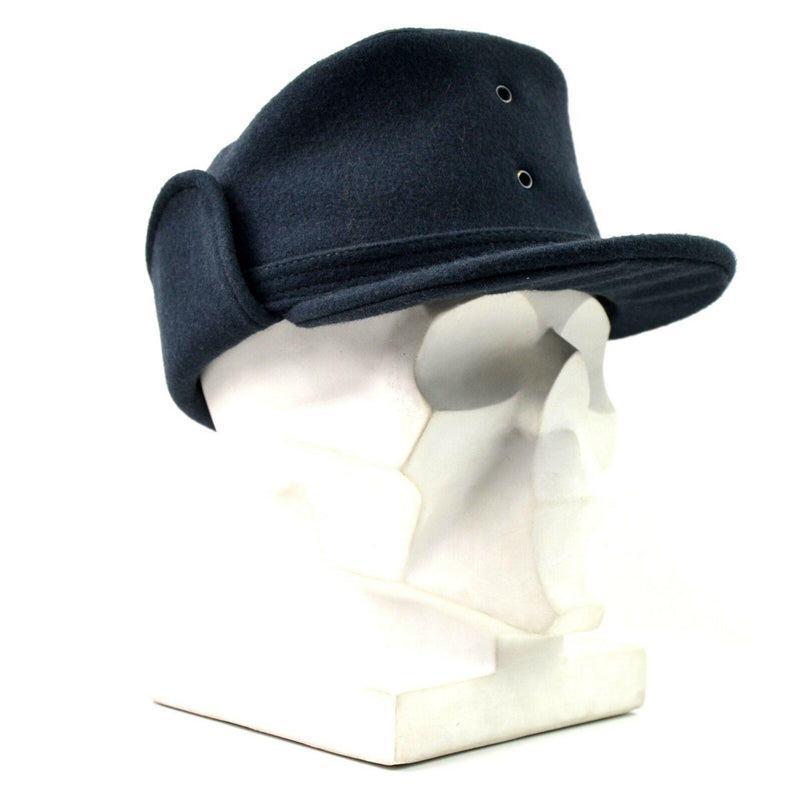 Original Swedish army wool winter hat. Blue Sweden Winter cap NEW