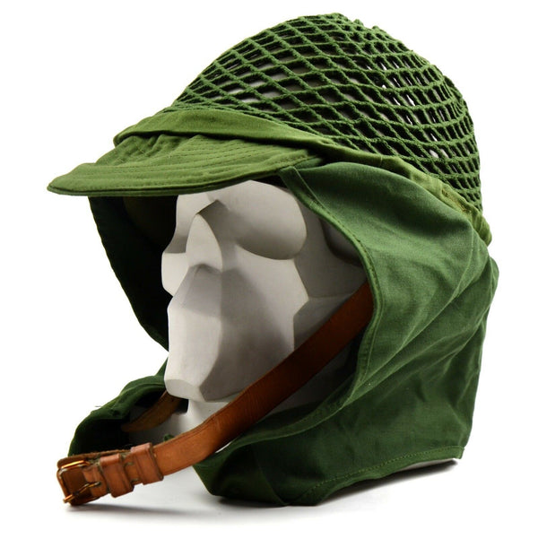 Original Swedish army military helmet net cover green