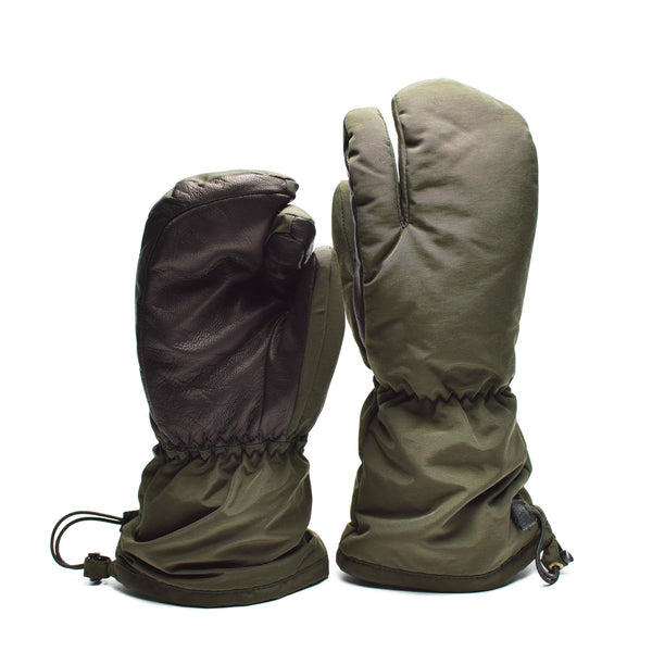 Genuine Danish army trigger finger mittens Syna-Tex gloves OD NEW