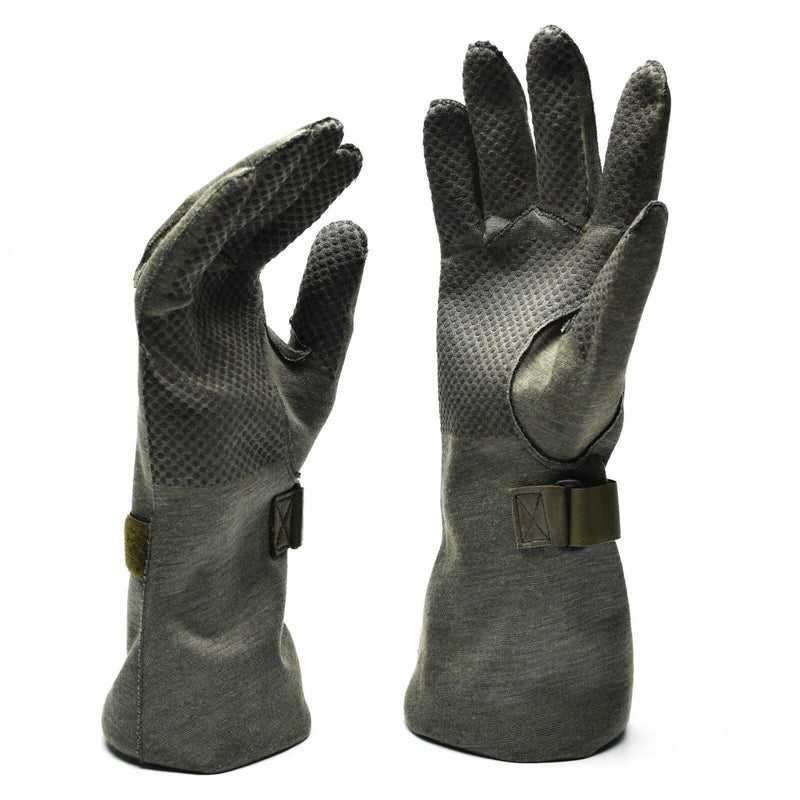 Original German army Nomex pilot gloves with gripper grey military issue NEW