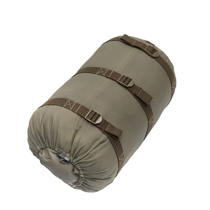 Austrian army olive compression sack duffel bag with adjustable straps for sleeping bag storage and transport