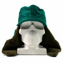 original austrian military winter hat with ear flaps in bright green color