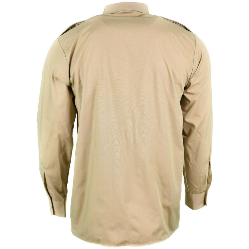 Genuine Belgian army shirt fatigue surplus chino khaki military long sleeve NEW - GoMilitar