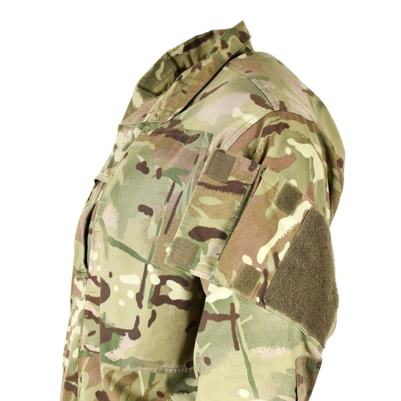 British army issue MTP combat field jacket in multicam camouflage with adjustable cuffs and patch pockets